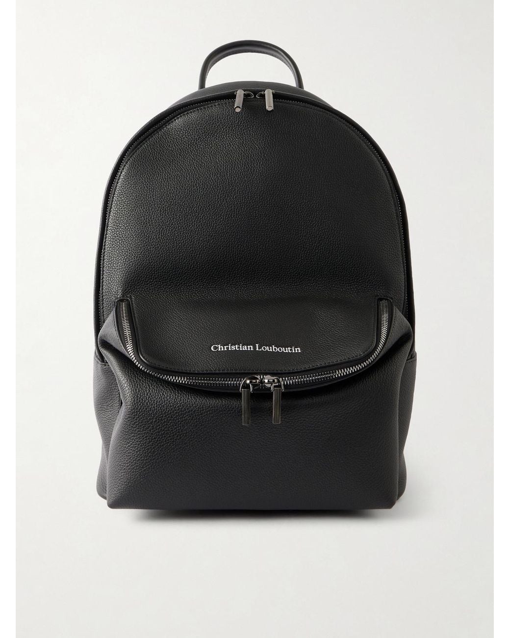Christian Louboutin Black Stoic Logo-embossed Leather Backpack for men