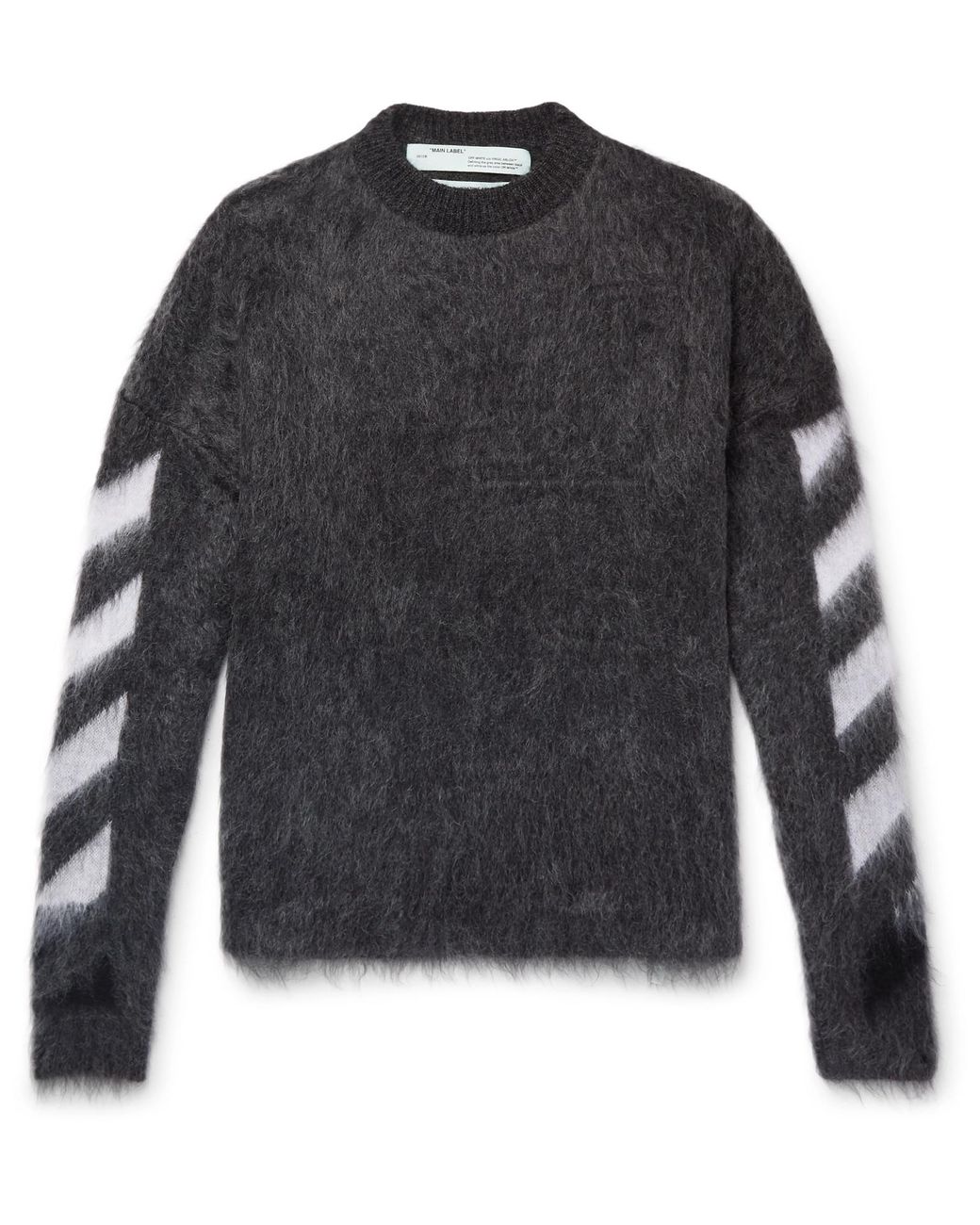 [並行輸入品] Off-White C/O Virgil Abloh 19AW バイカラー モヘア ニット セーター 楽天市場】オフホワイト OFF-WHITE DIAG BRUSHED KNIT CREWNECK BLACK