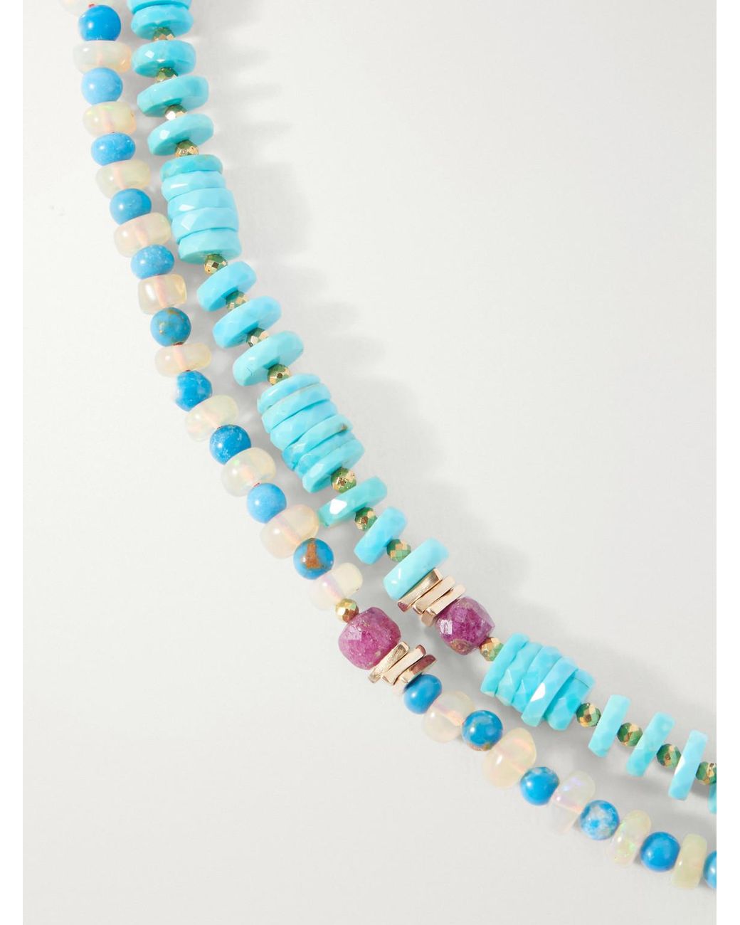 Peyote Bird Blue Alexandria 14-Karat Multi-Stone Beaded Bracelet for men