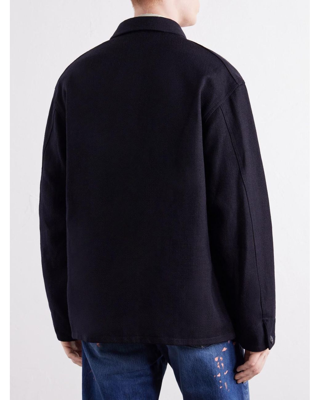 Visvim Blue Baker Textured Wool And Linen-Blend Jacket for men