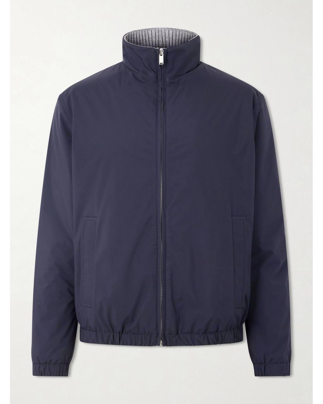 Lardini Blue Shell Bomber Jacket for men