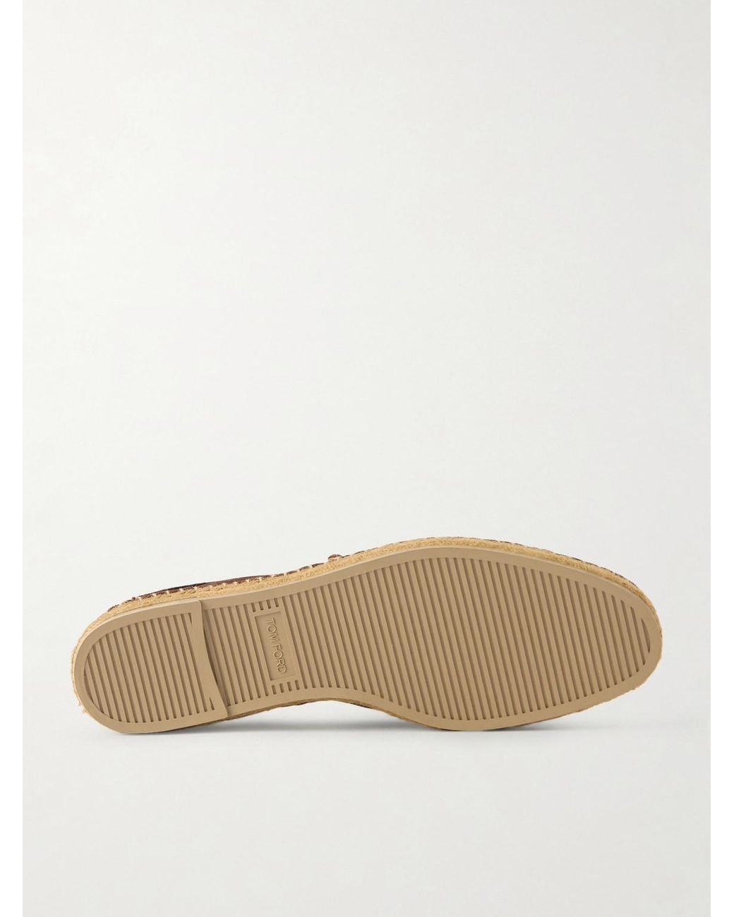Finn Collapsible-Heel Suede Espadrilles di Tom Ford in Brown da Uomo
