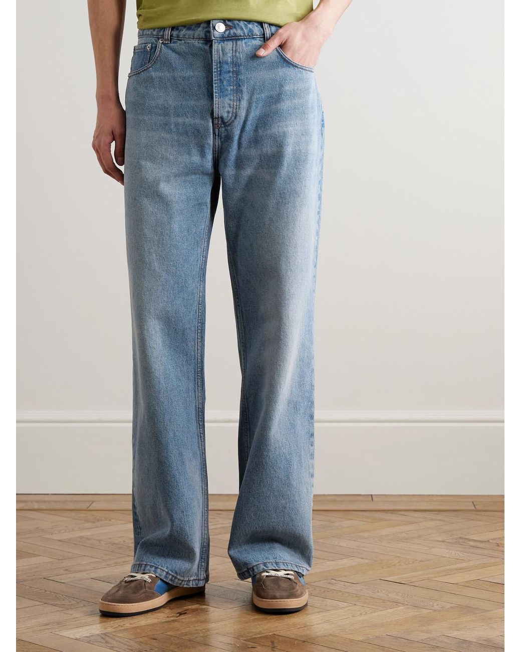 AMI Blue Wide-Leg Jeans for men