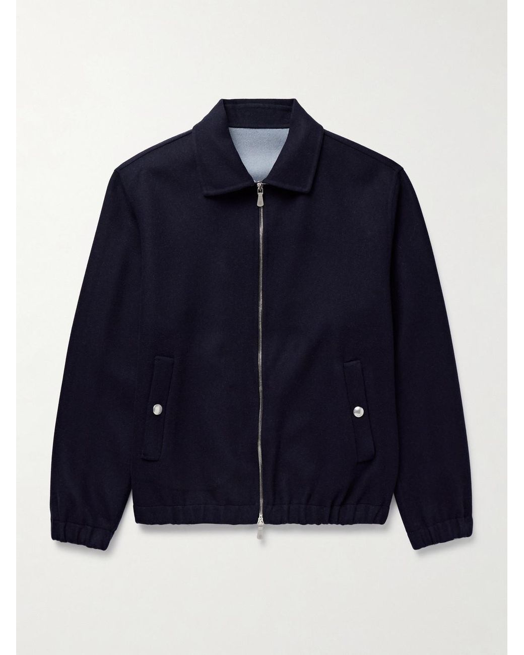Eleventy Blue Wool-Felt Bomber Jacket for men