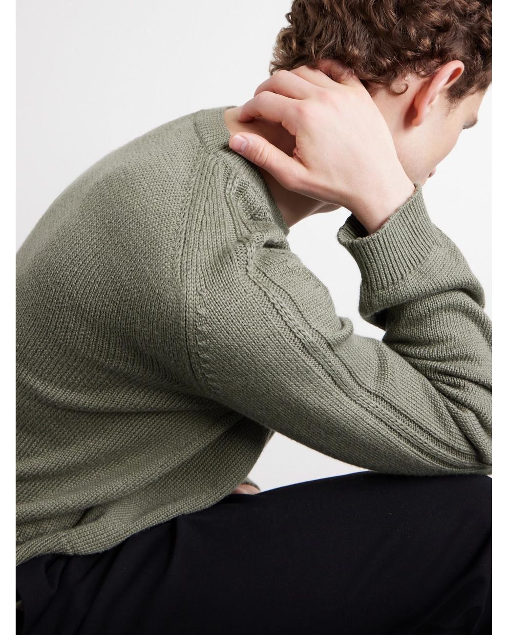 Our Legacy Green Knitted Cotton Sweater for men