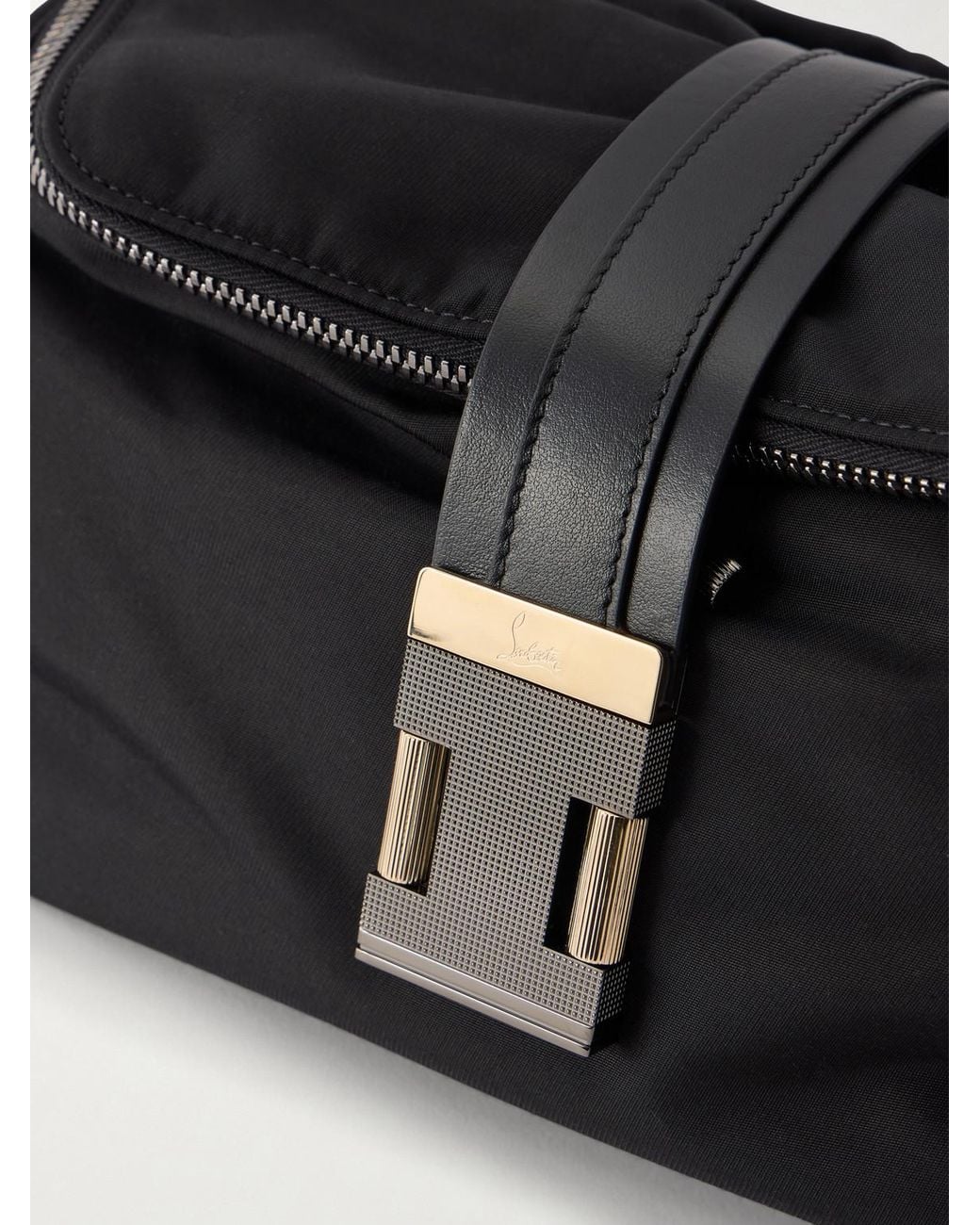 Christian Louboutin Black Nox Leather-Trimmed Nylon Belt Bag for men