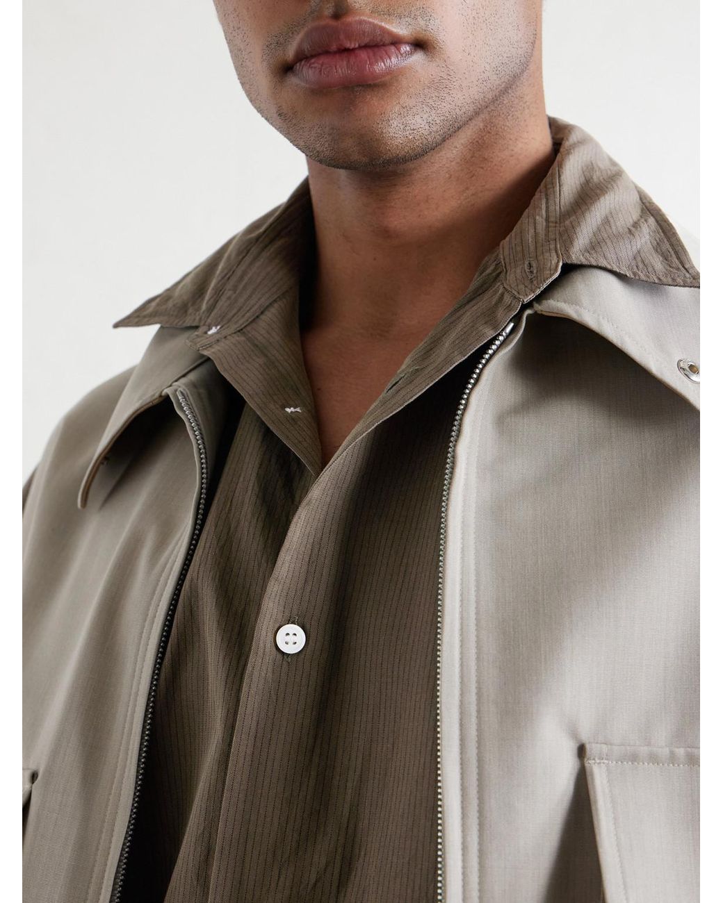 Kaptain Sunshine Gray Cotton And Silk-blend Shirt for men