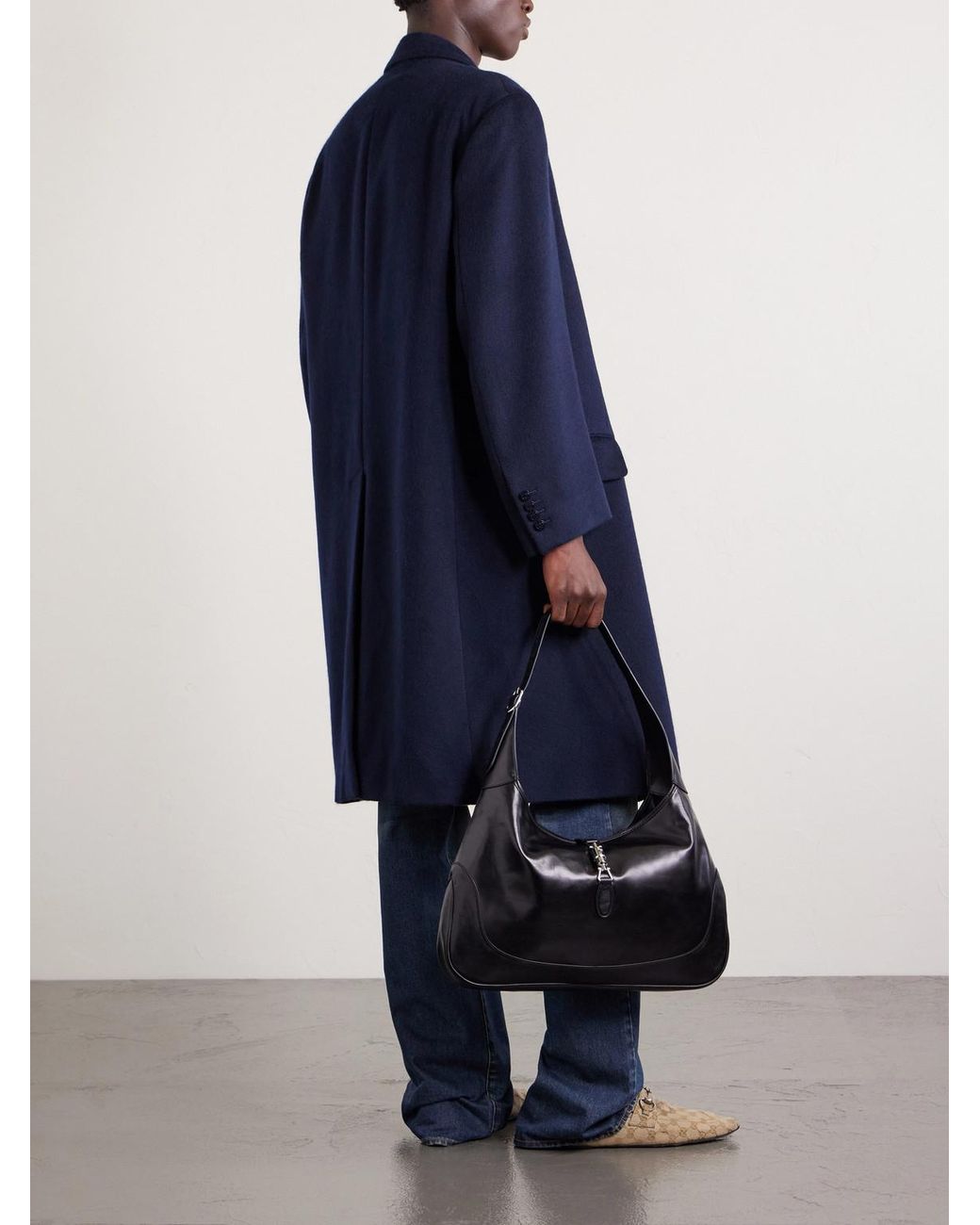 Gucci Blue Oversized Double-Breasted Embellished Cashmere Coat for men
