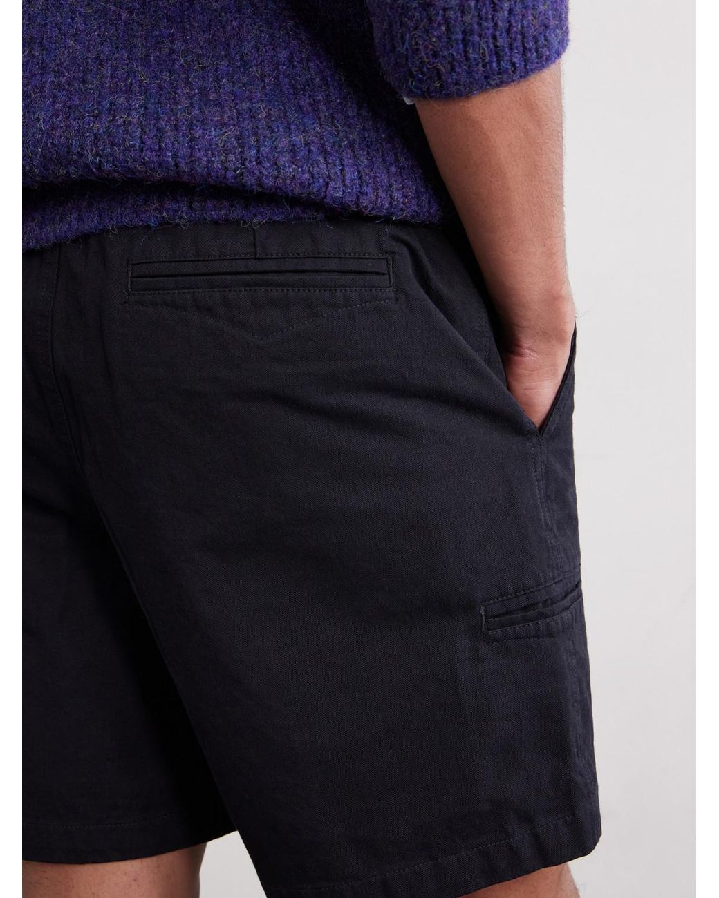 FRIZMWORKS Black Straight-Leg Cotton-Twill Shorts for men