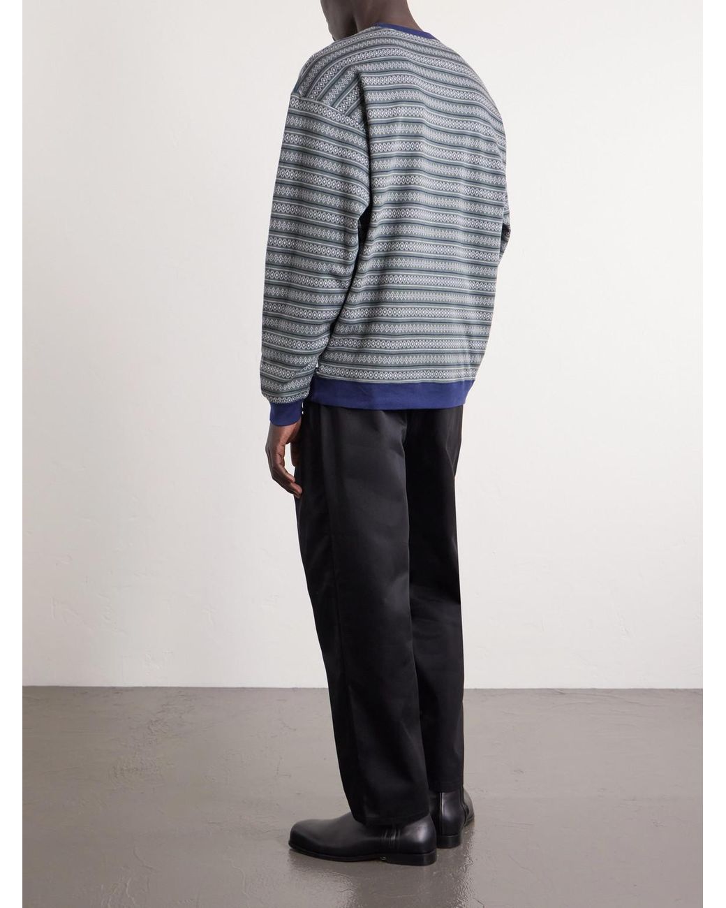 (w)taps Blue Straight-Leg Pleated Twill Trousers for men