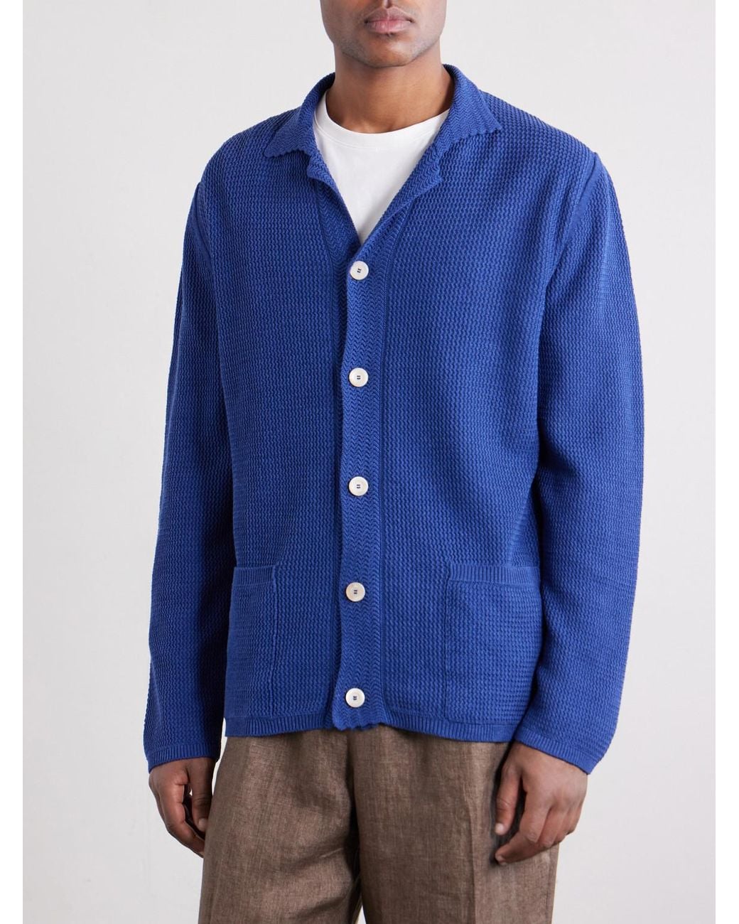 Piacenza 1733 Blue Silk And Linen-Blend Chore Jacket for men