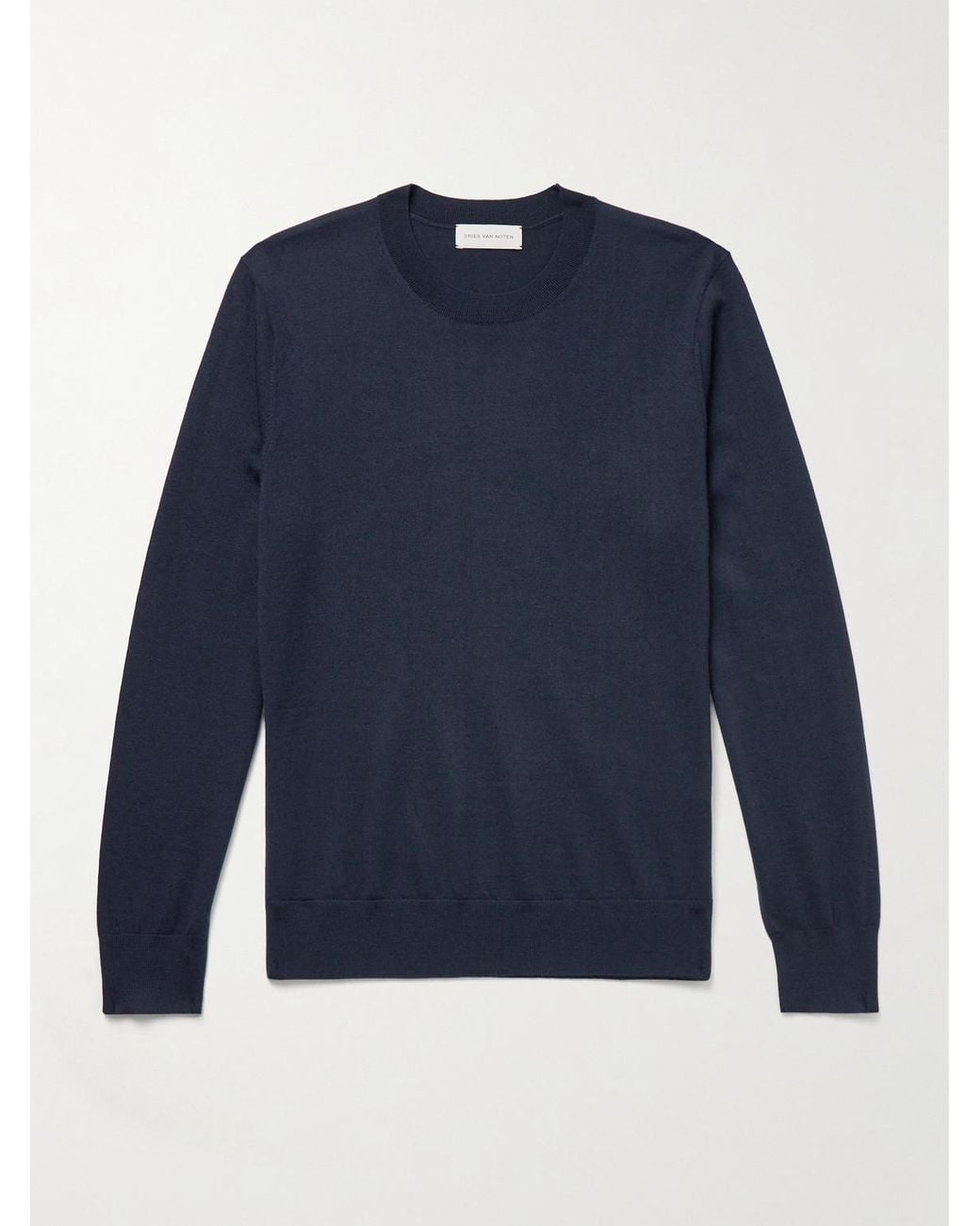 Dries Van Noten Blue Merino Wool Sweater for men