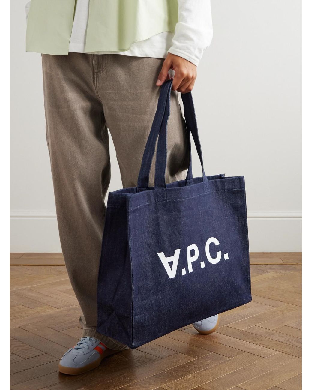 A.P.C. Daniela Logo-print Denim Tote Bag in Blue for Men | Lyst