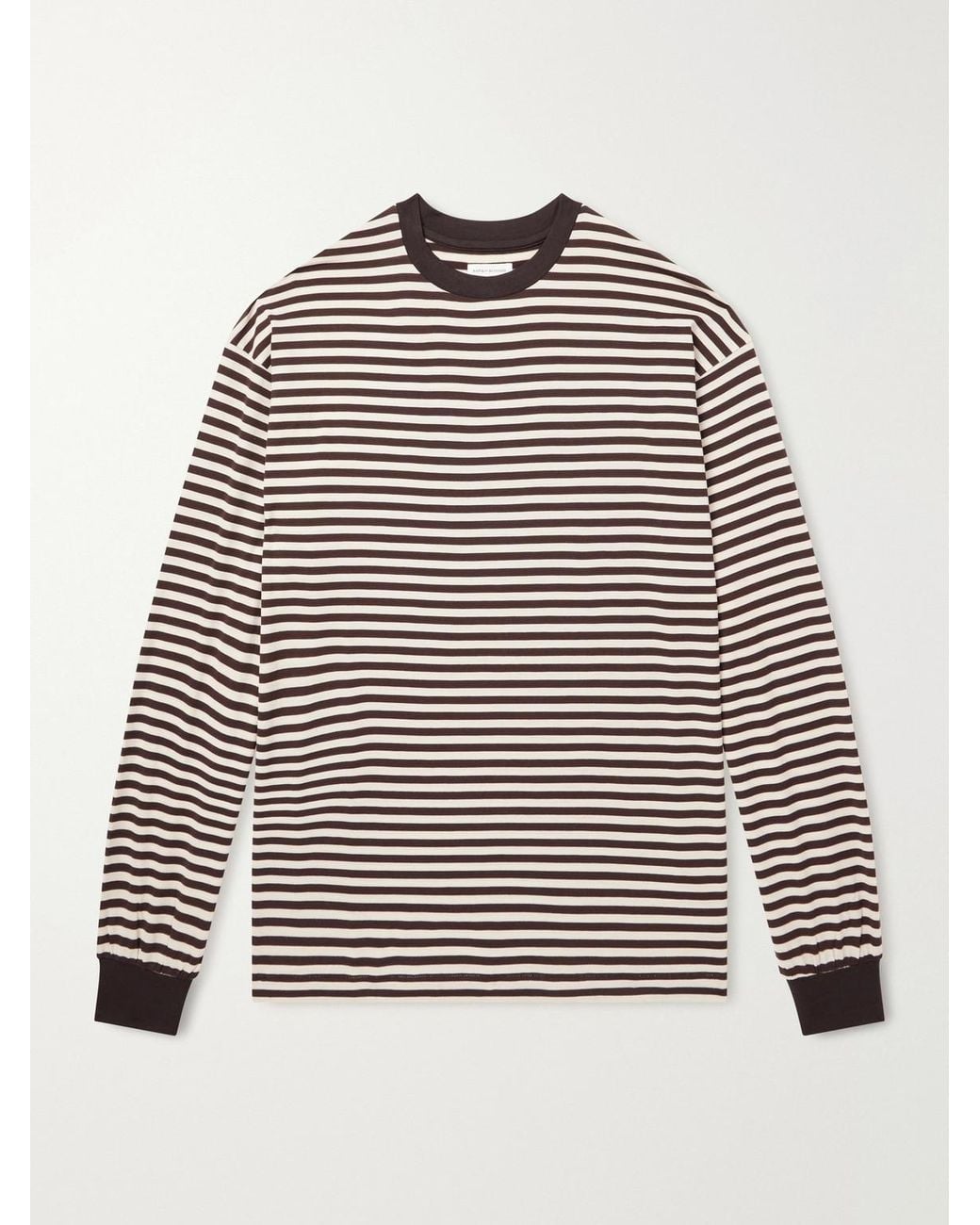 Kaptain Sunshine Brown Striped Wool-Jersey T-Shirt for men