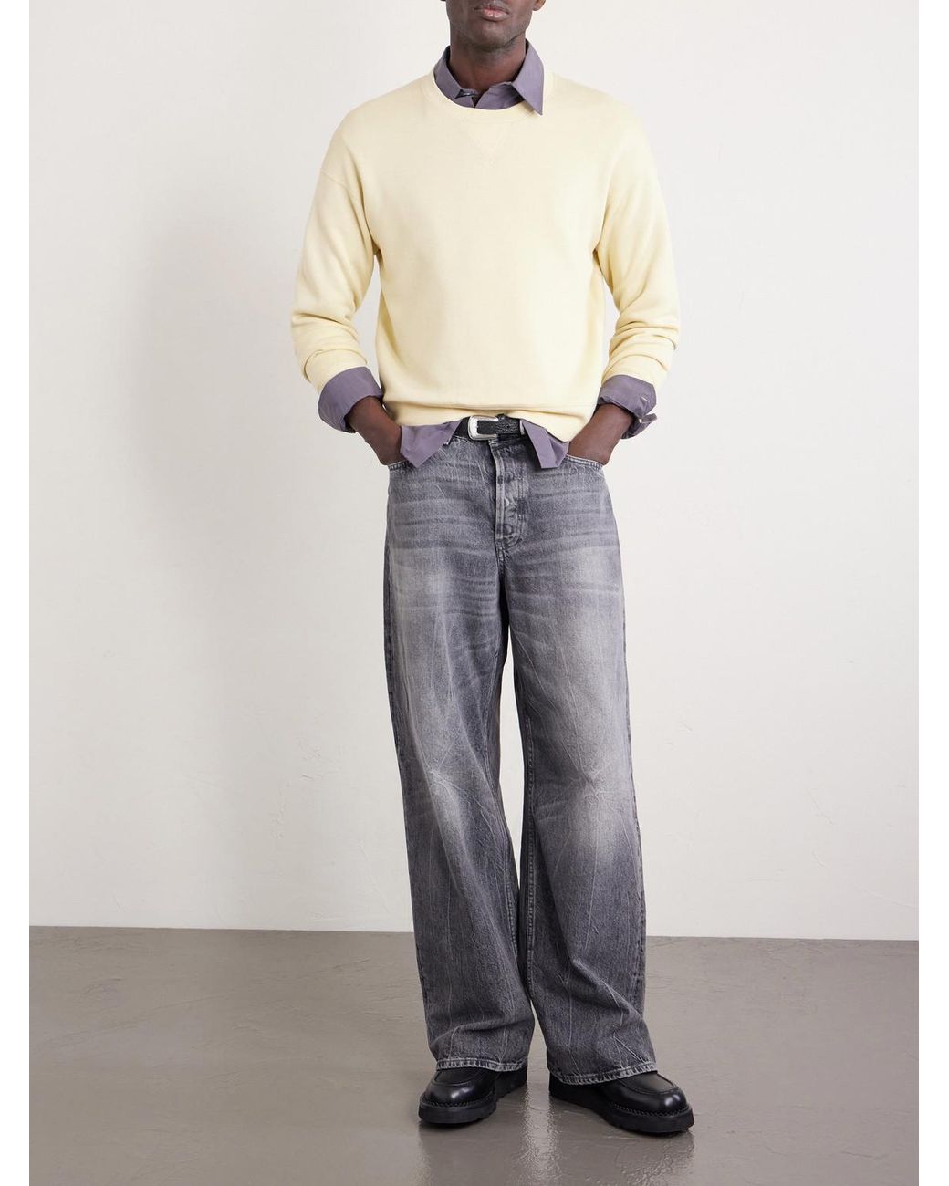 Visvim Natural Jumbo Sb Wool And Cotton-Blend Jersey Sweatshirt for men