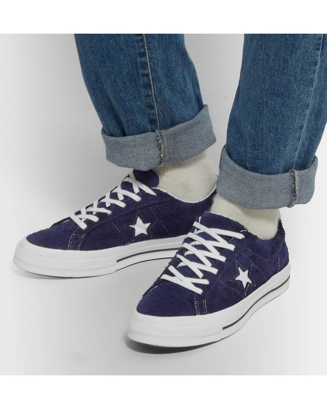 Converse One Star Navy Premium Suede Ox Trainers Men's Shoes (trainers) In  Blue for Men | Lyst Australia