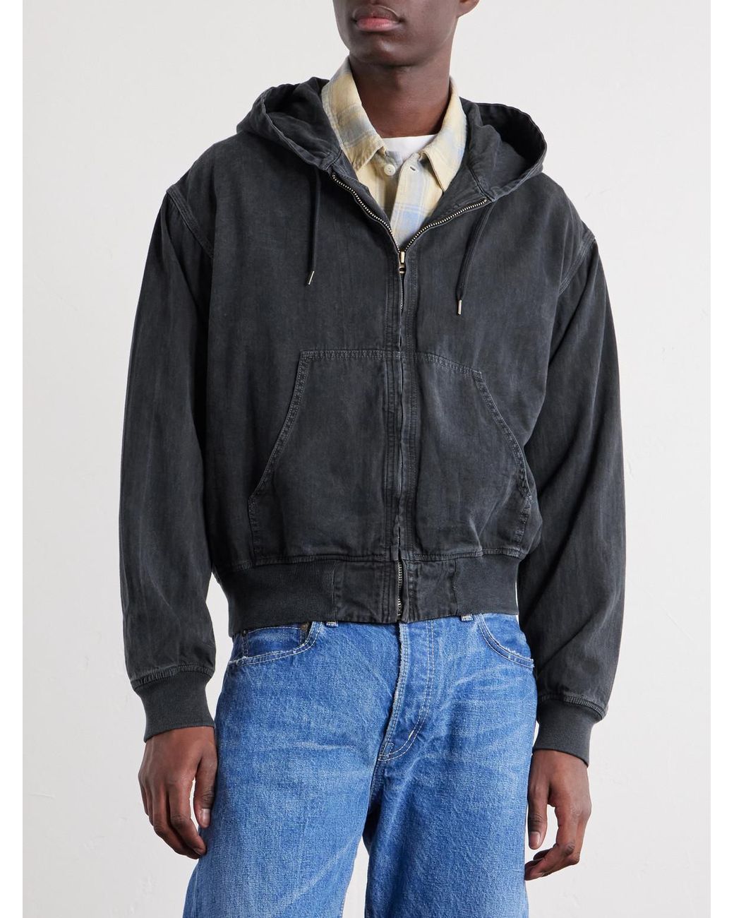 Remi Relief Black Cotton-Twill Hooded Blouson Jacket for men