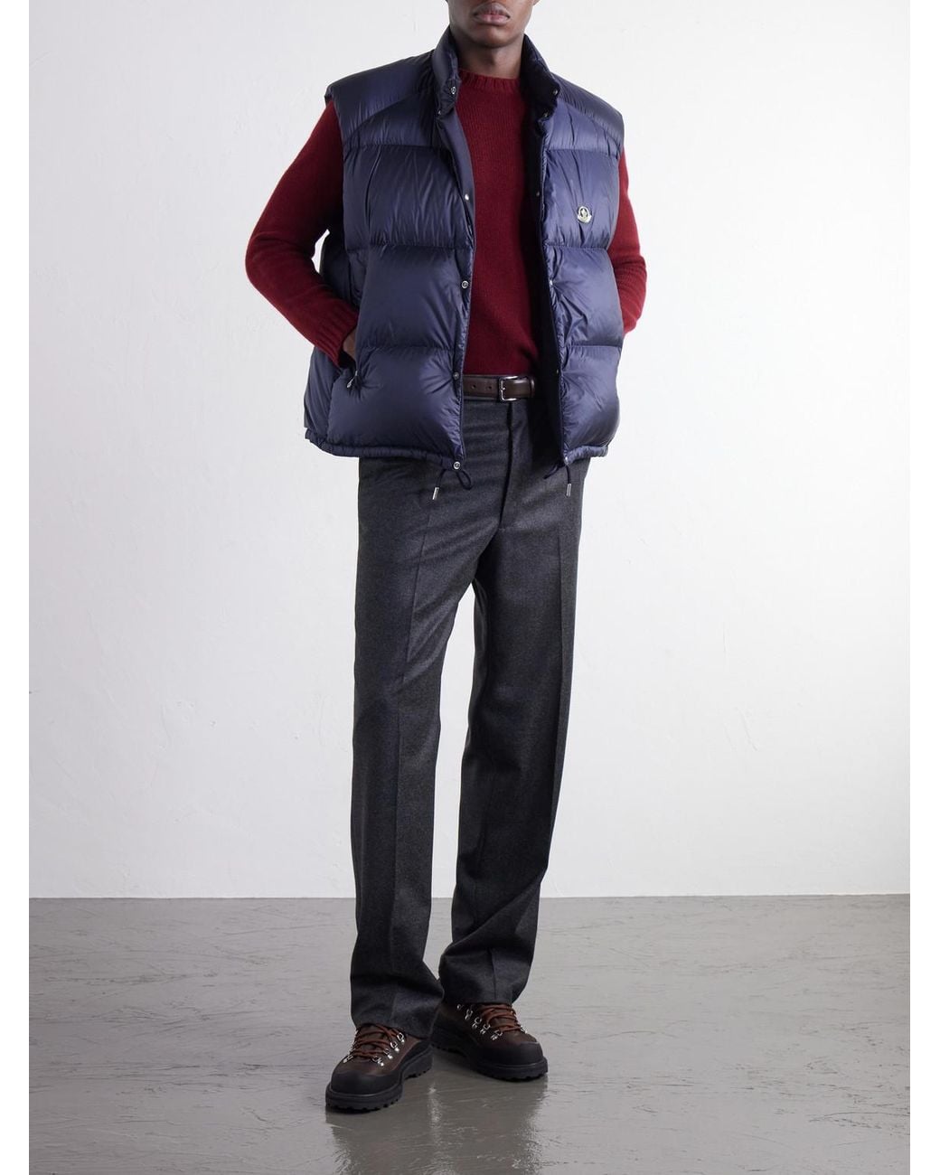 Moncler Blue Tibb Reversible Virgin Wool Down Gilet for men