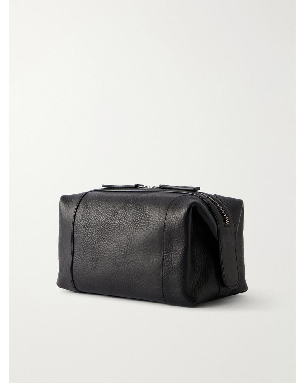 Officine Creative Black Jules/008 Full-Grain Leather Wash Bag for men