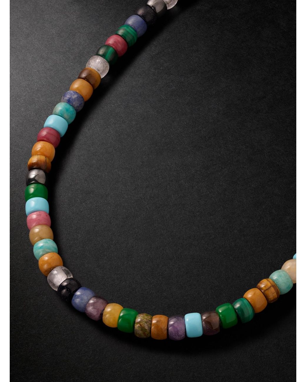 Carolina Bucci Black Moonbow 18-karat Gold Multi-stone Beaded Necklace for men