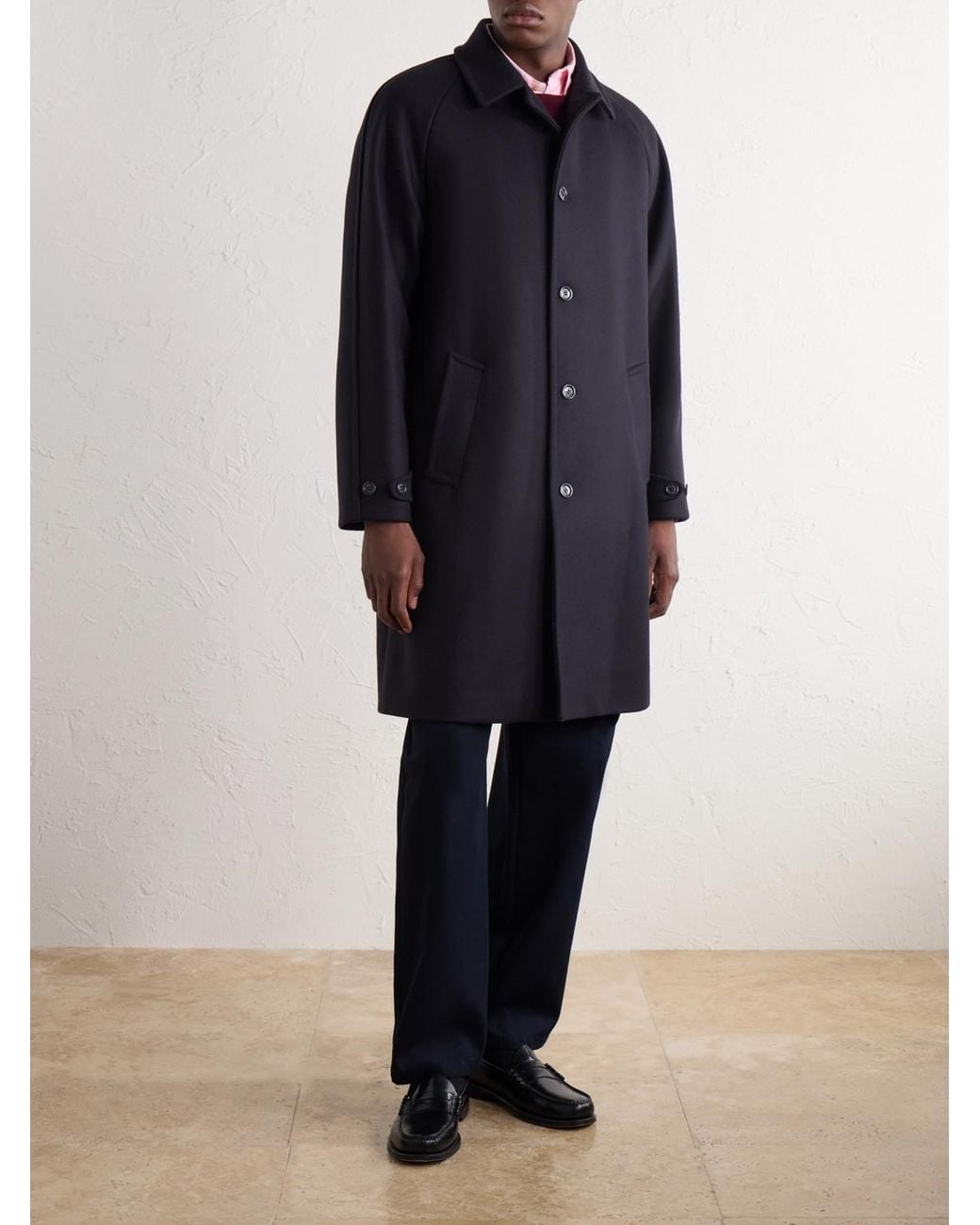 Valstar Blue Vittorio Wool-Blend Felt Coat for men