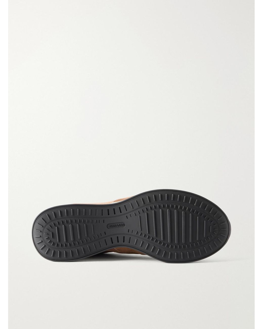 John Lobb White Laced Stream Nubuck Sneakers for men