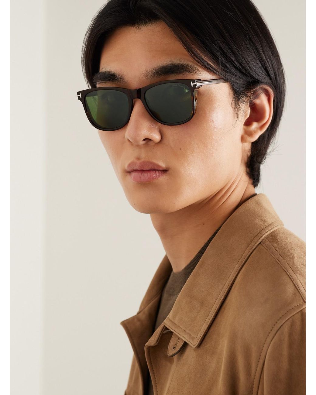 Tom Ford Green Sinatra D-Frame Acetate And-Tone Sunglasses for men