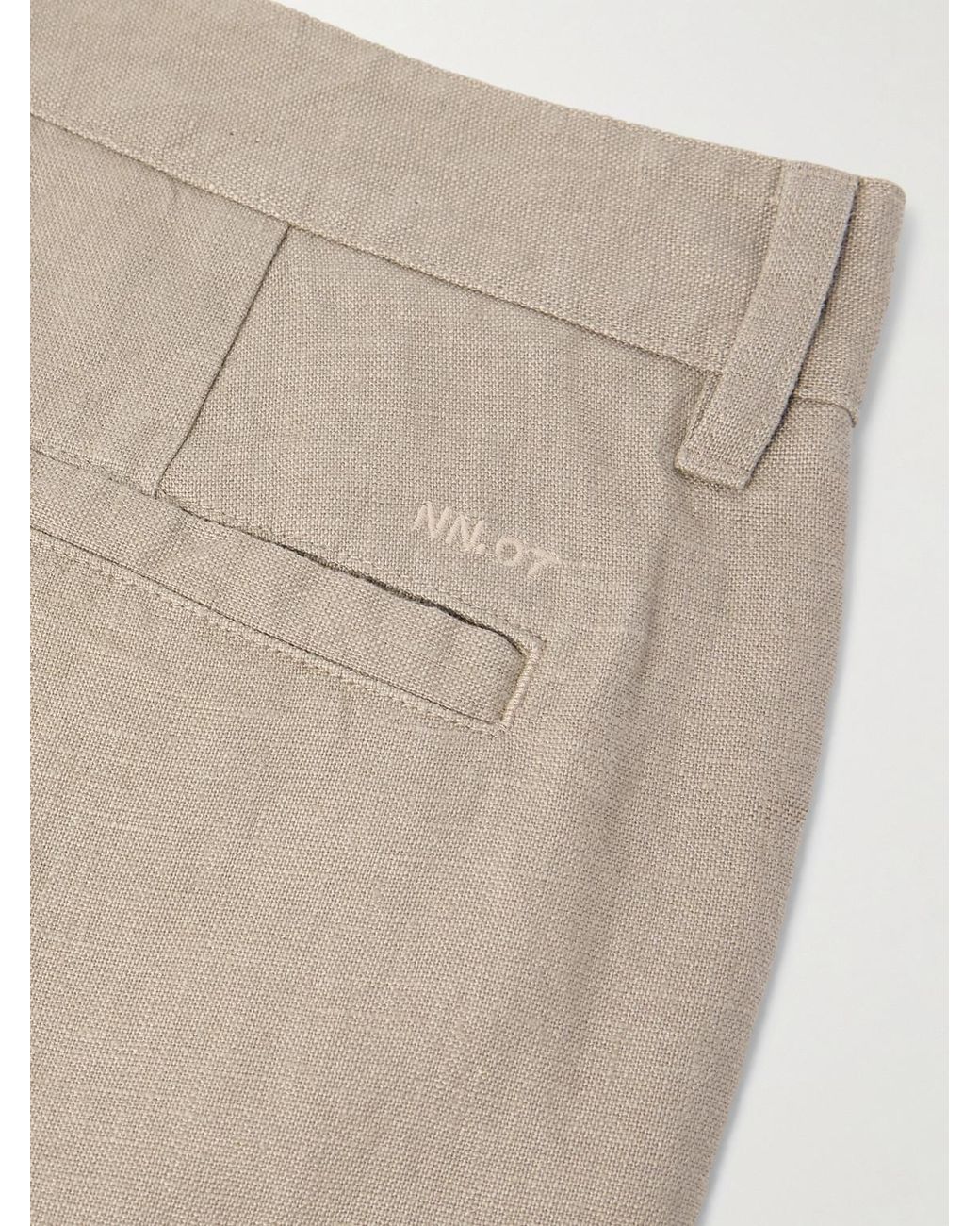 NN07 Natural Aden 1454 Straight-leg Woven Linen Trousers for men