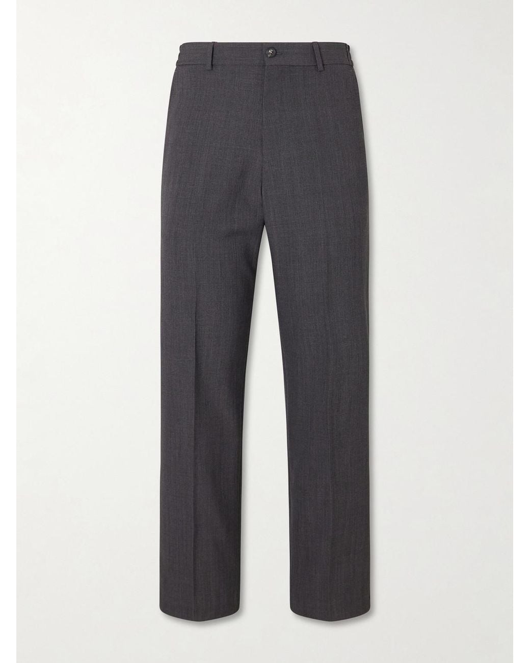 A.P.C. Gray Dylan Straight-leg Wool-blend Grain De Poudre Trousers for men