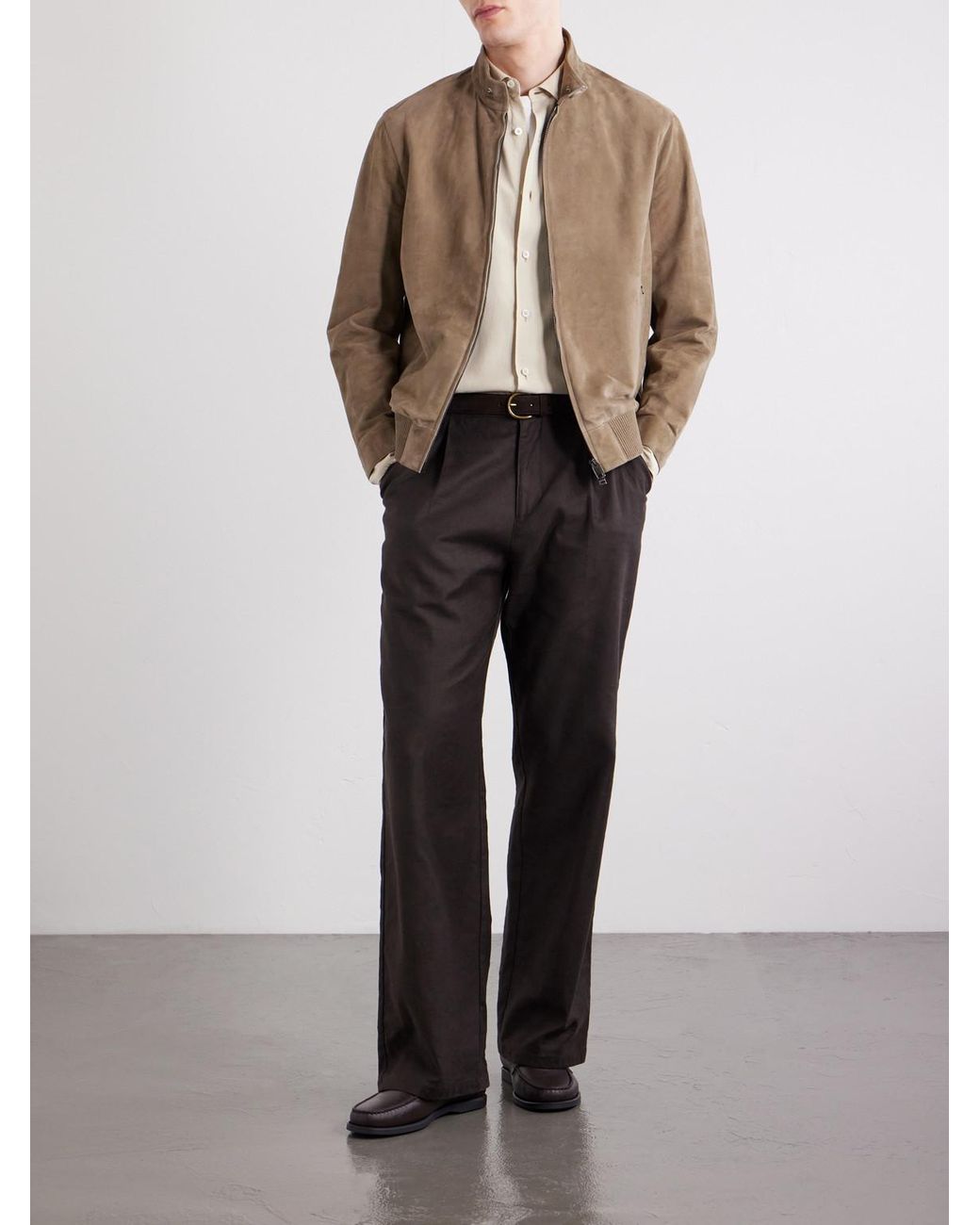 Brioni Brown Suede Jacket for men