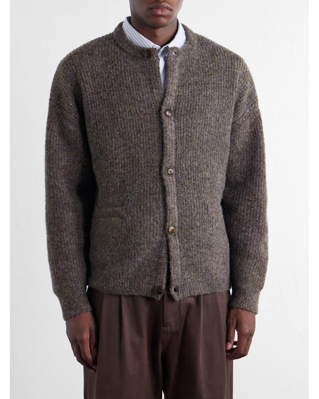 FRIZMWORKS Gray Knitted Cardigan for men