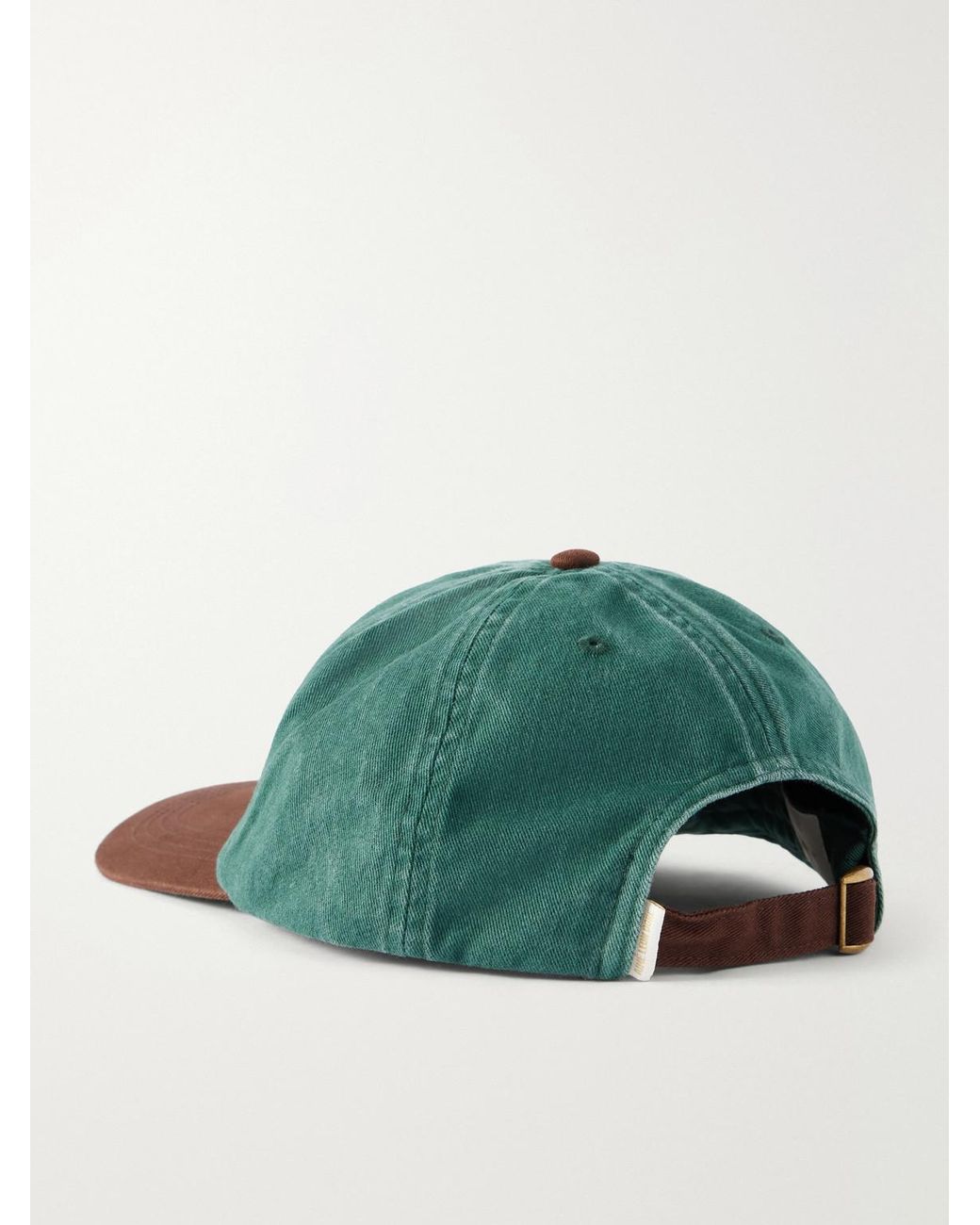 Aimé Leon Dore Green Logo-Embroidered Pigment-Dyed Cotton Baseball Cap for men