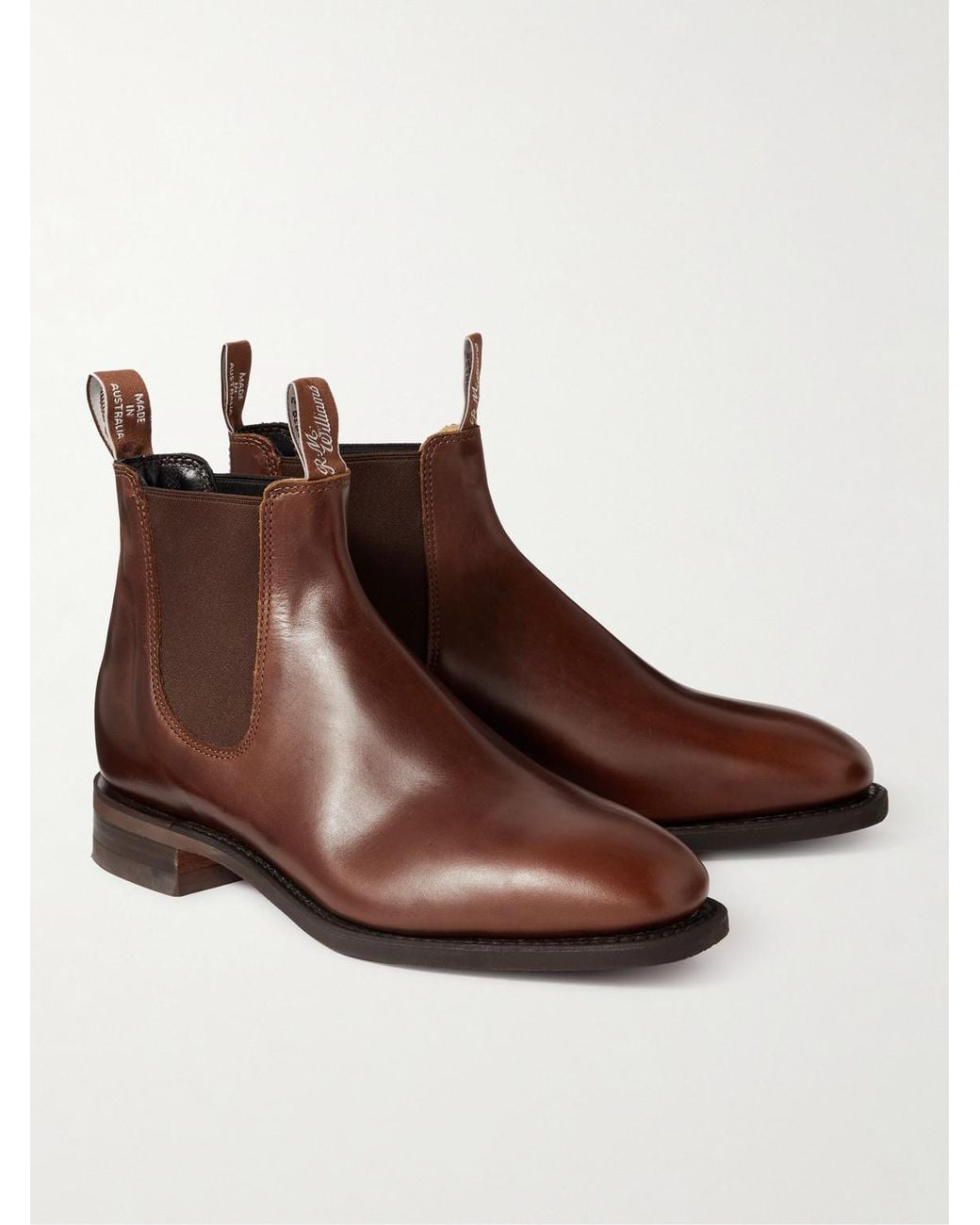 R.M.Williams Brown Craftsman Leather Chelsea Boots for men