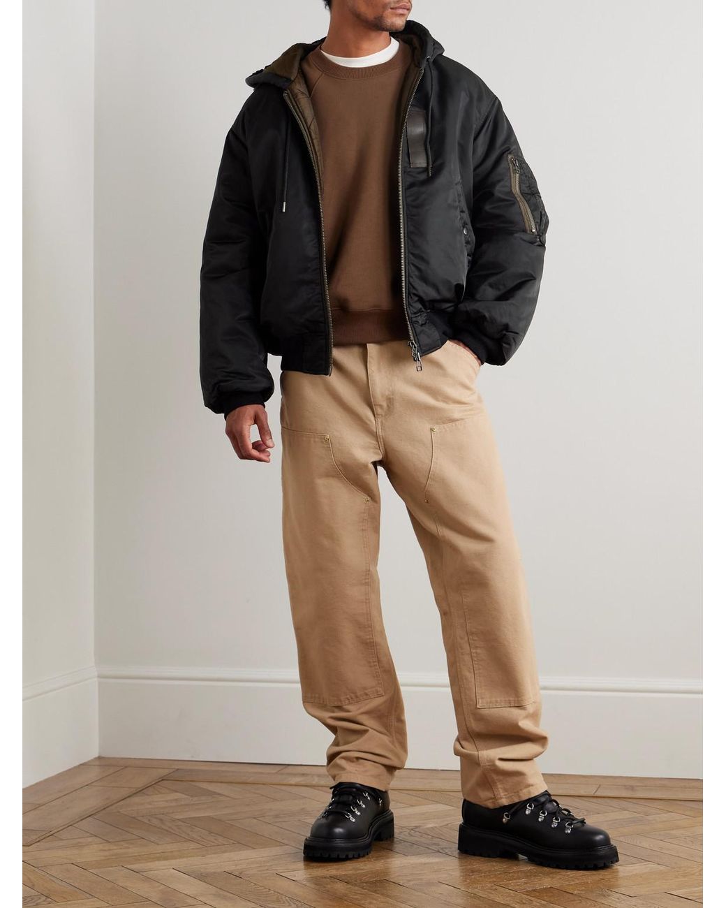 FRIZMWORKS Active MA-1 Padded Shell Hooded Jacket in Black für Herren