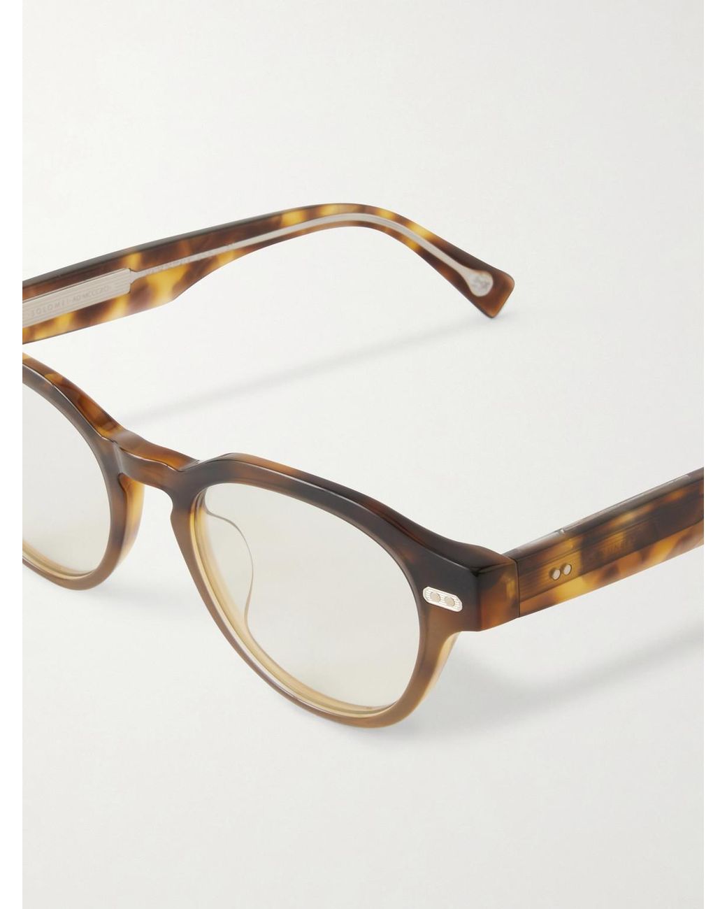 Brunello Cucinelli Natural Round-Frame Acetate Glasses for men