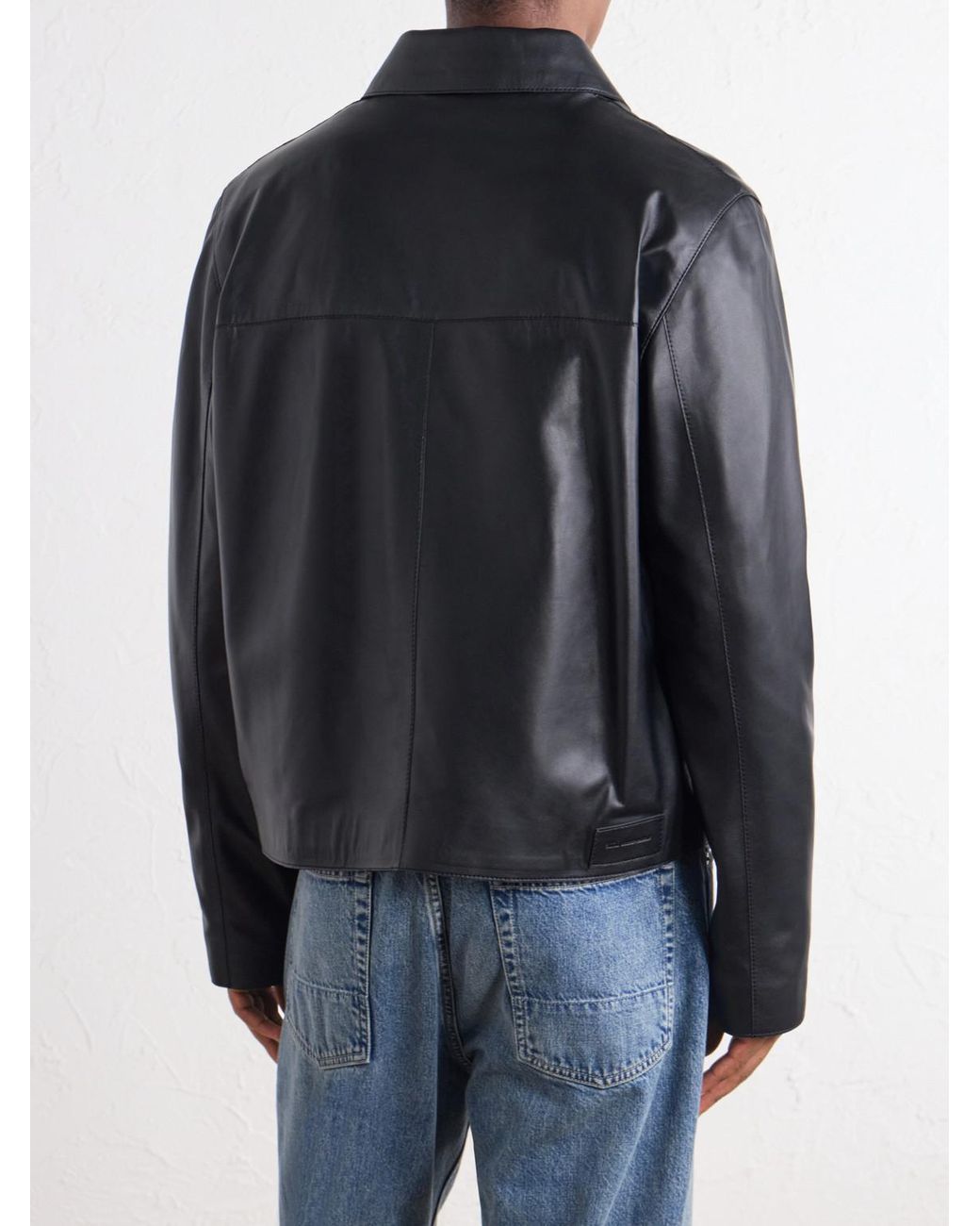 AMI Leather Jacket in Black für Herren