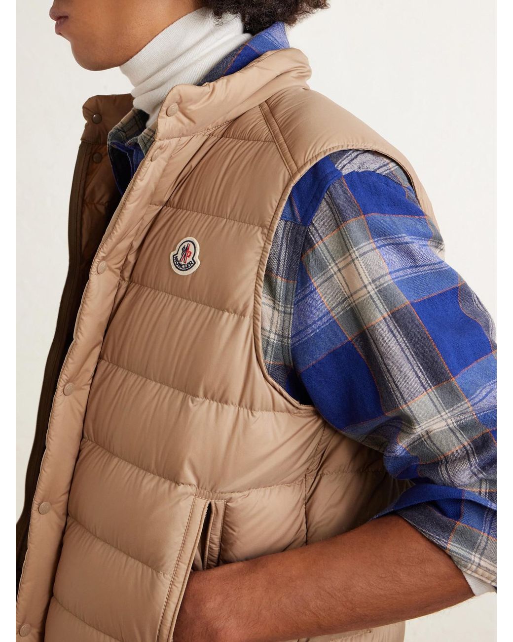 Moncler Natural Barthe Logo-Appliquéd Quilted Nylon Down Gilet for men