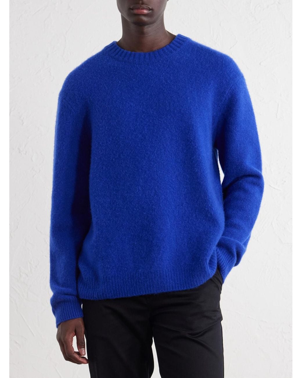 Mr P. Blue Brushed-Cashmere Sweater for men