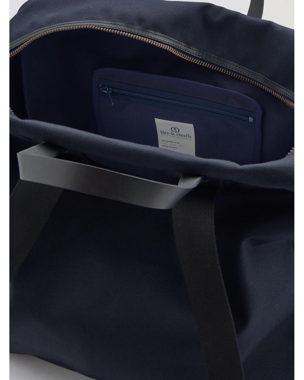 Bleu De Chauffe Blue Sac Voyage Leather-Trimmed Waxed Cotton-Canvas Weekend Bag for men