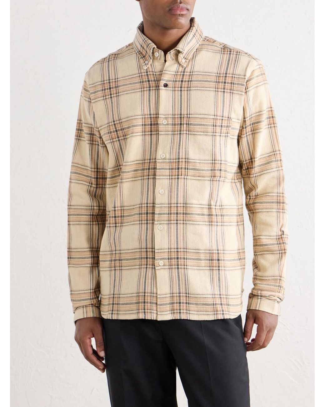 Kardo Natural Ronald Checked Cotton Shirt for men
