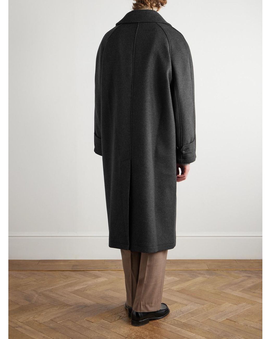 mfpen Black Installation Oversized Recycled-Wool Coat for men