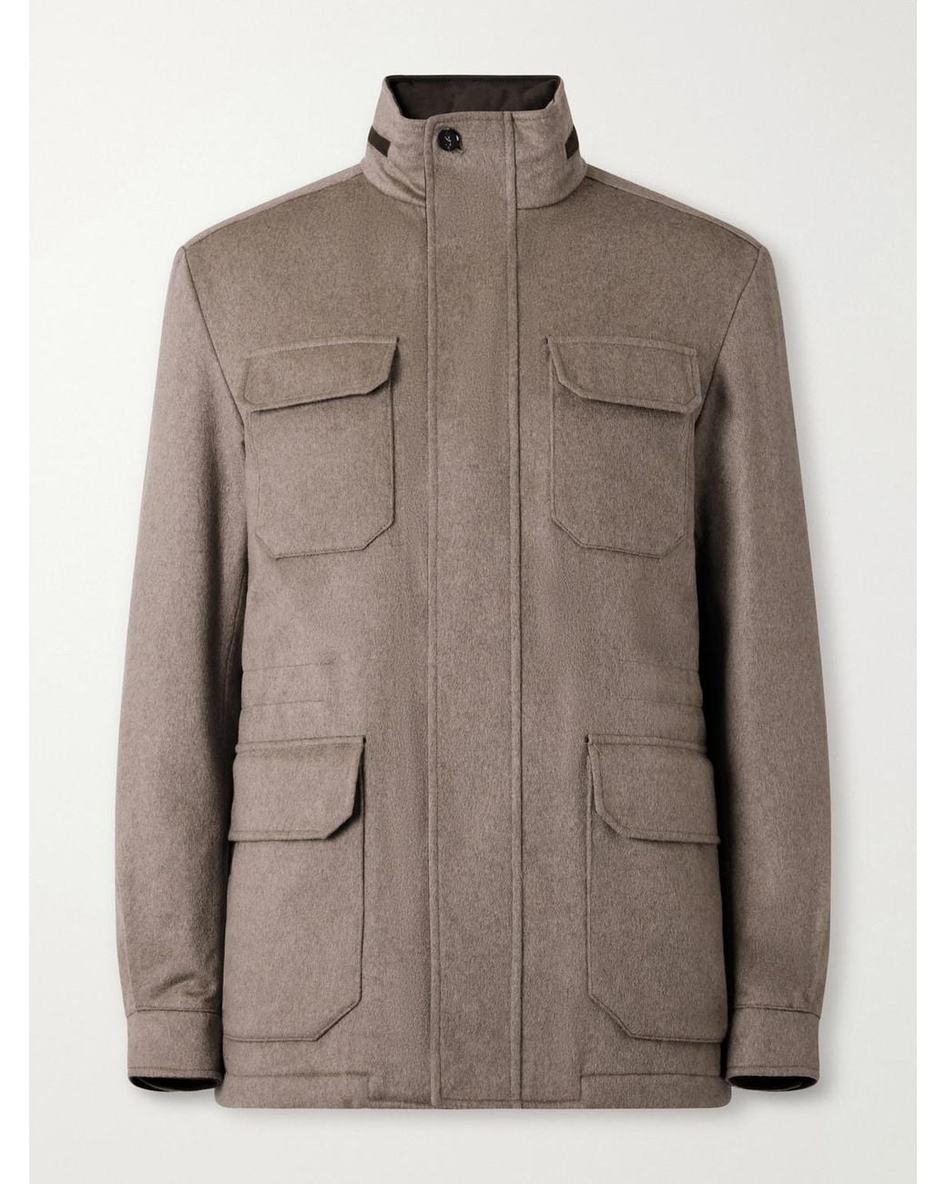 N.Peal Cashmere Brown Vale Cashmere-Twill Jacket for men