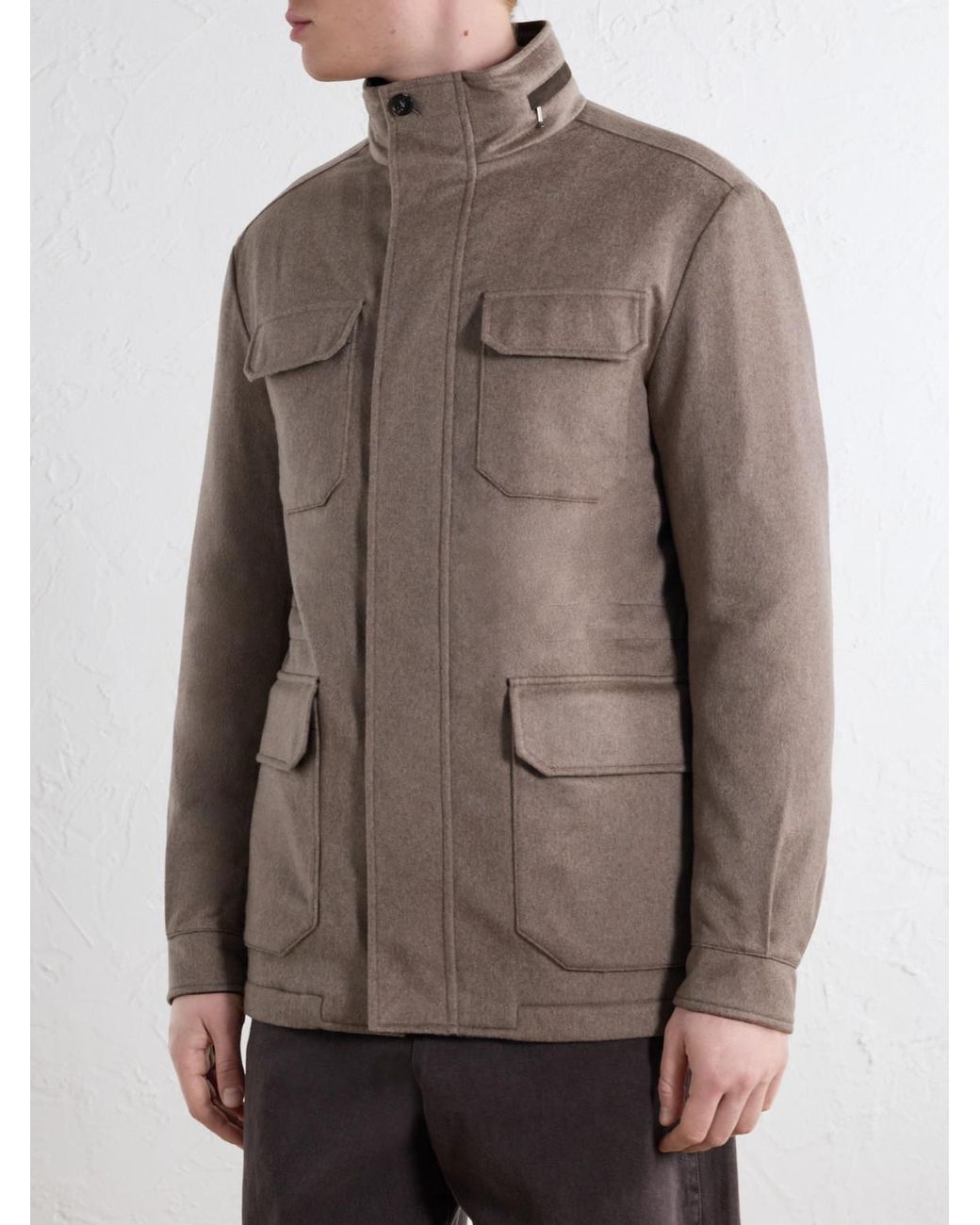 N.Peal Cashmere Brown Vale Cashmere-Twill Jacket for men