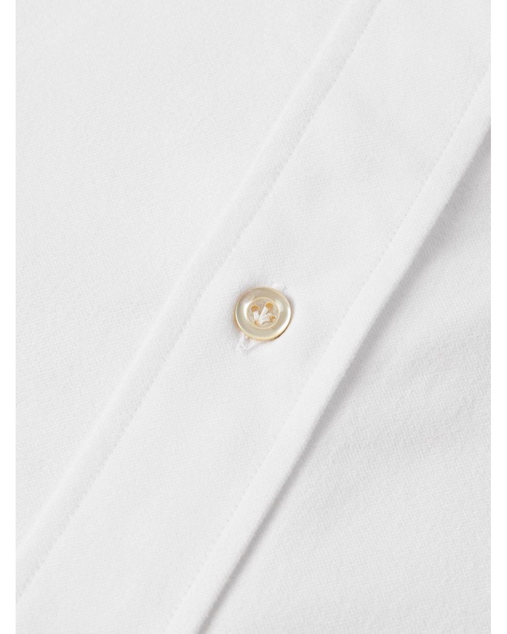 Eleventy White Button-Down Collar Cotton Oxford Shirt for men