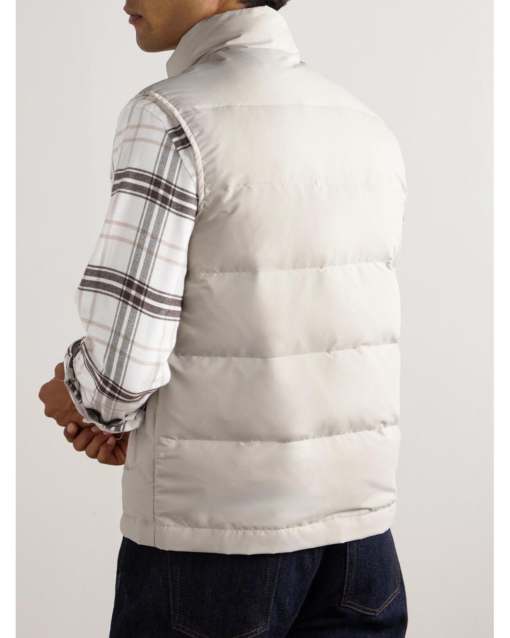 Eleventy Natural Quilted Tech Wool-Blend Down Gilet for men