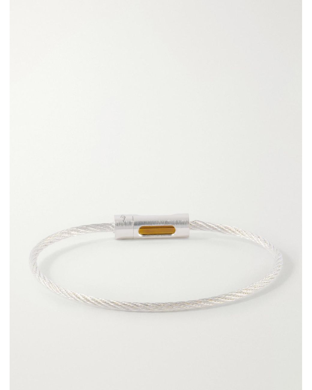 Le Gramme Natural 9G Punched Sterling Cable Bracelet for men