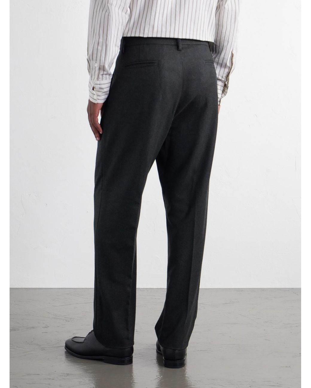 Massimo Alba Black Stan Straight-Leg Pleated Virgin Wool Suit Trousers for men