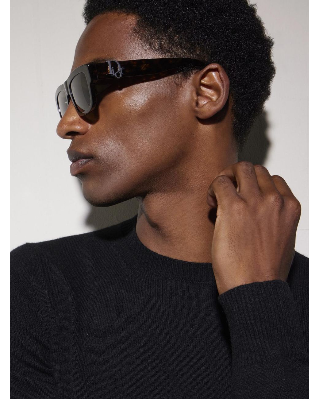 Dior Black Dior Oblique S3i Rectangular-frame Acetate Sunglasses for men