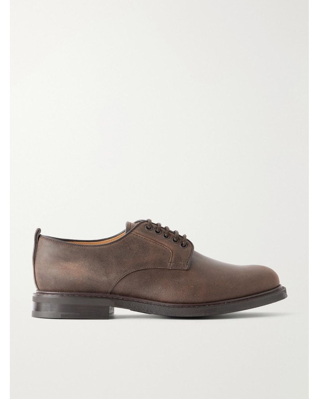Church's Brown Pentire Waxed-suede Derby Shoes for men
