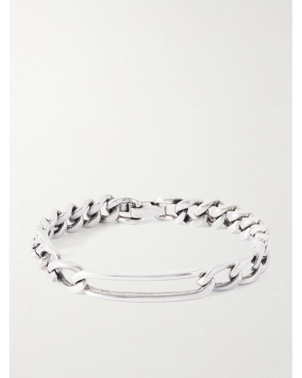 Saint Laurent Natural Silver-tone Chain Bracelet for men